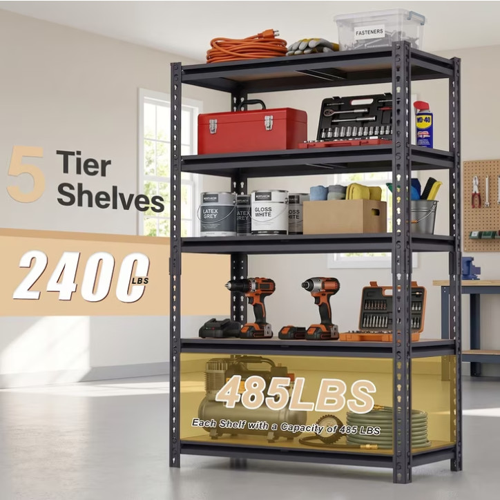 UBERLYFE Garage Storage Shelves Heavy Duty 2400 lbs, 72″H Metal Storage Shelves