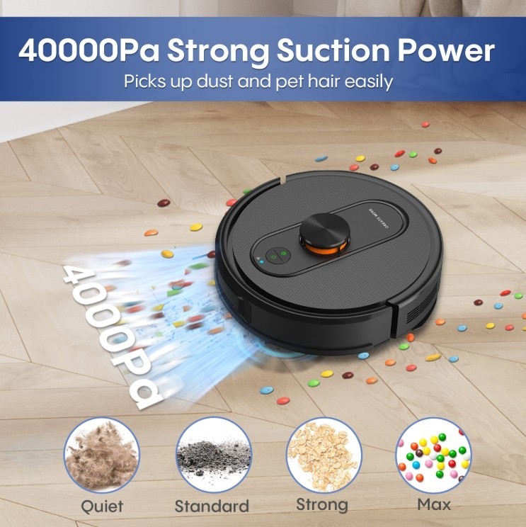 Bagotte Robot BL20 Pro Robot Vacuum and Mop Robotic Vacuum with Mapping, Self-E