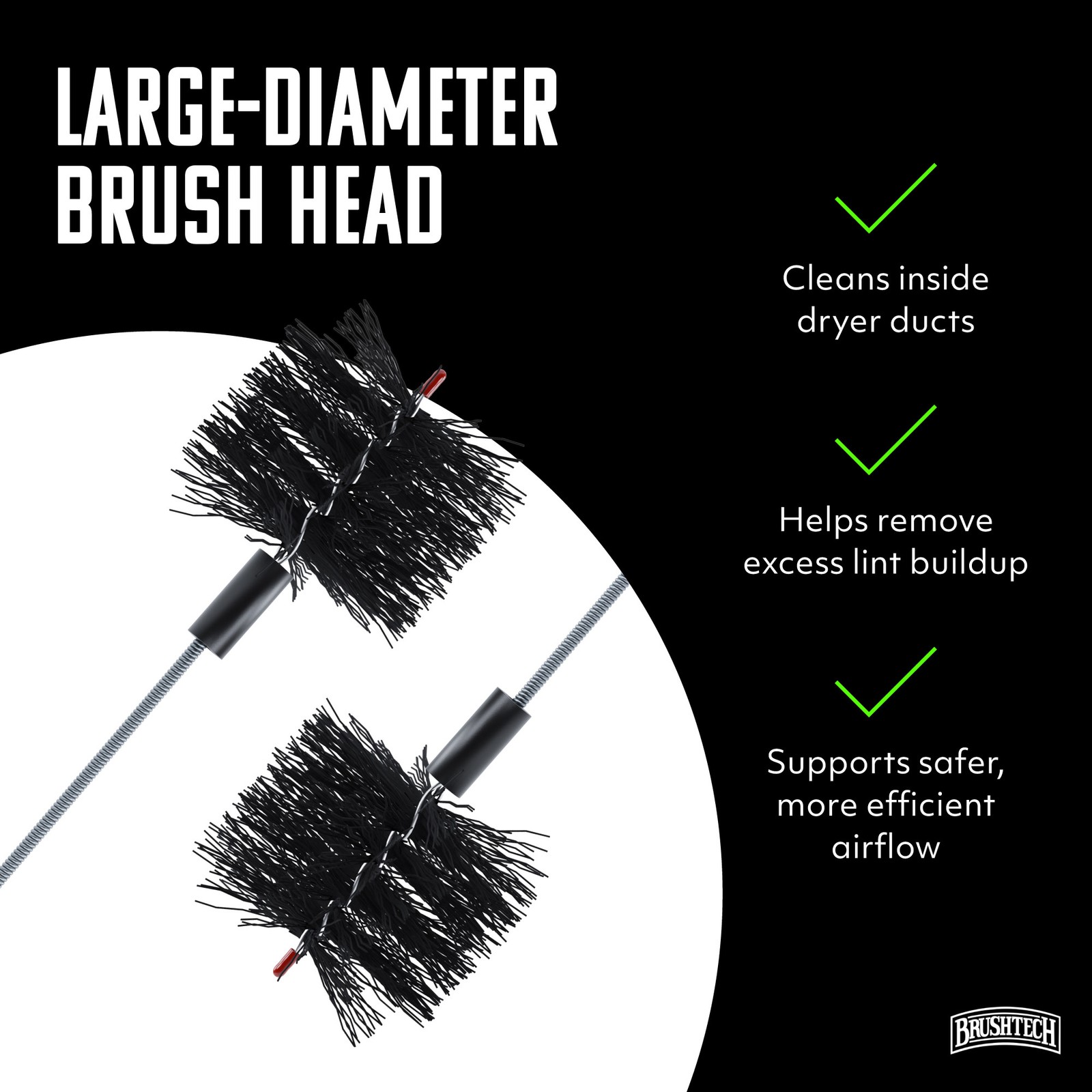 Brushtech 10-Feet Dryer Vent Duct Cleaning Brush