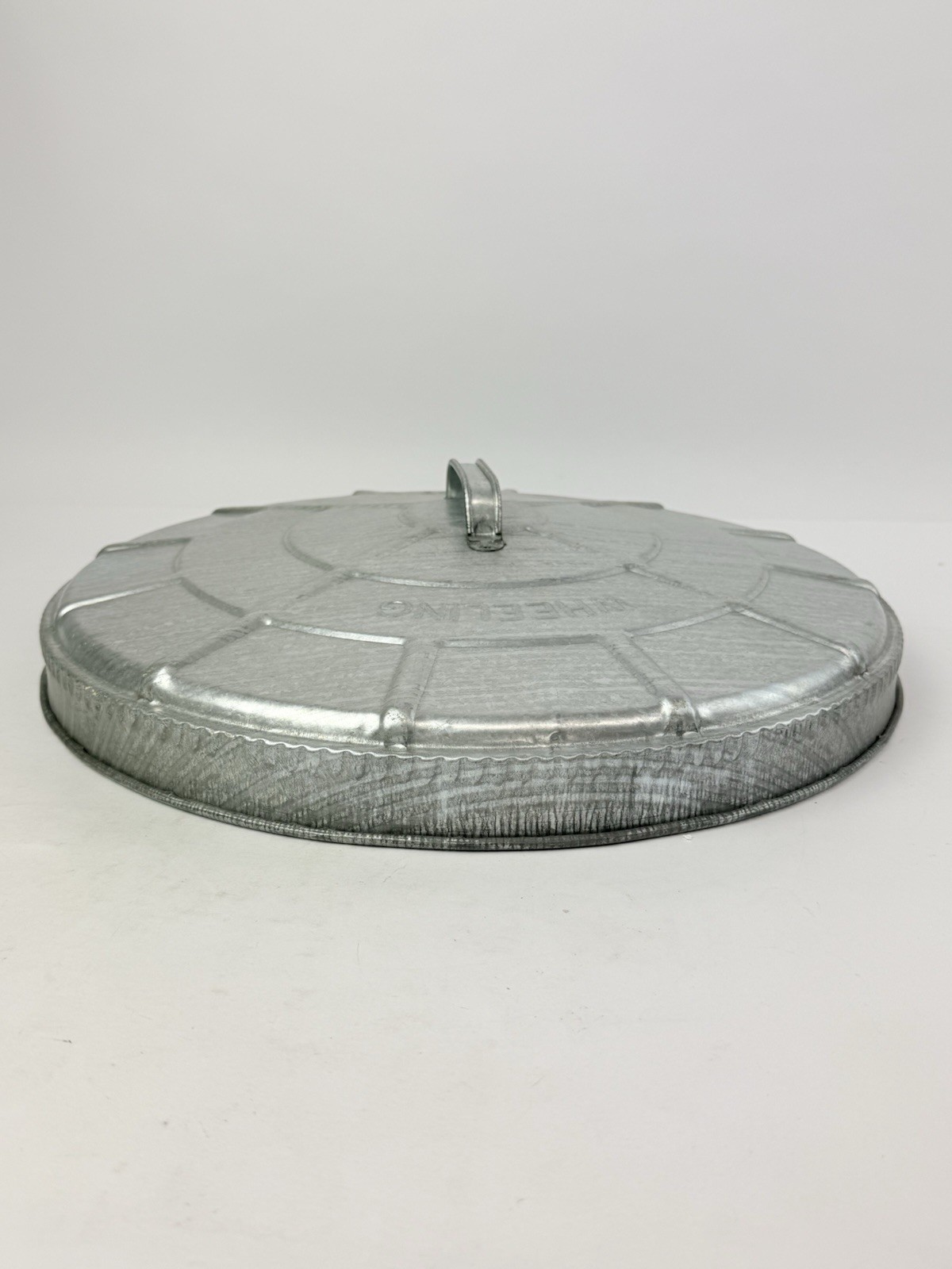 Vintage NOS Wheeling Galvanized Steel 920 18” Garbage Trash Can Lid Never Used