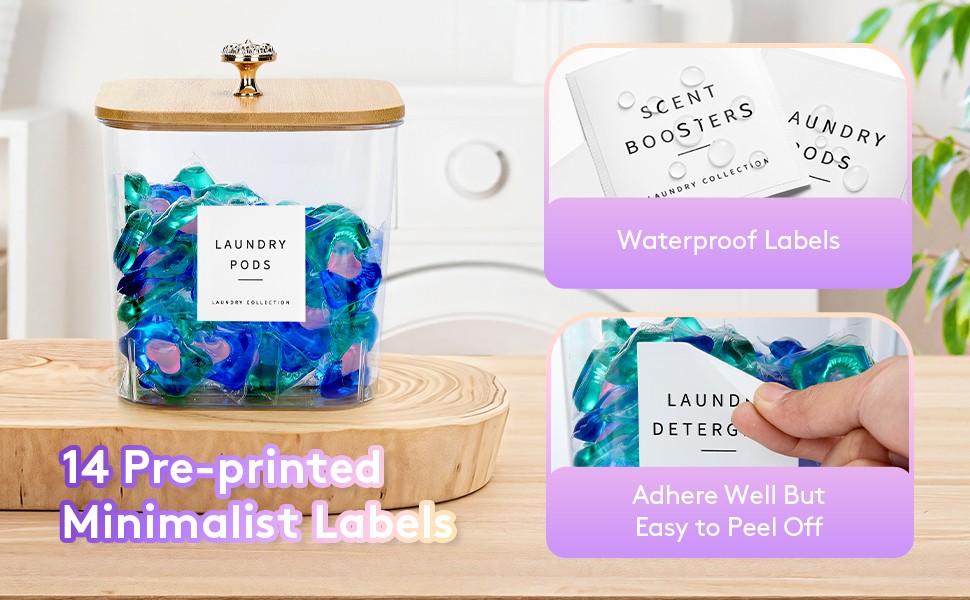 3 Pack Laundry Pod Containers and Dryer Sheet Holder, Laundry Room Organization