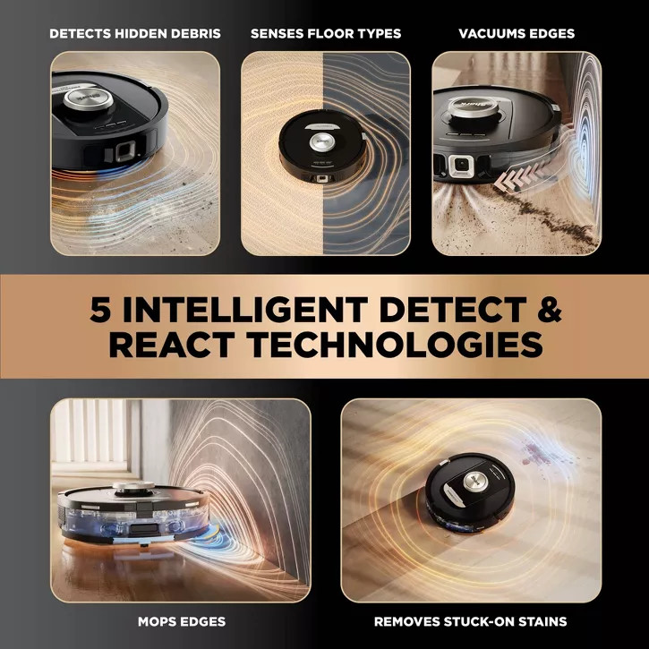 SHARK POWER DETECT 2IN1 ROBOT VACUUM AND MOP WITH NEVERTOUCH PRO BASE – BLACK