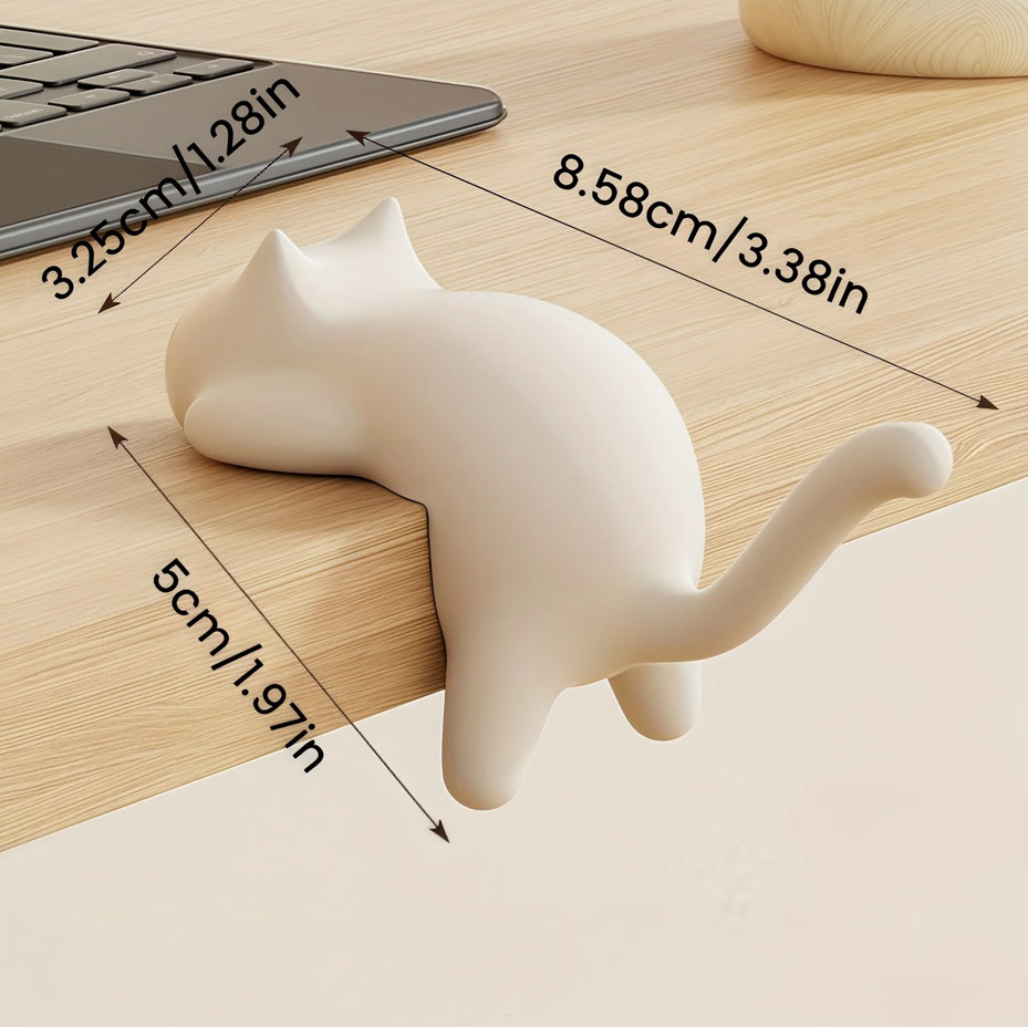 1/4PCS Cute Cat Desktop Hook – No-Drill Multi-Use Holder for Keys & Bags