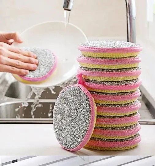Double-Sided Scouring Pads Dish Pan Washing Sponge Kitchen Cleaning Tool 5/10/20
