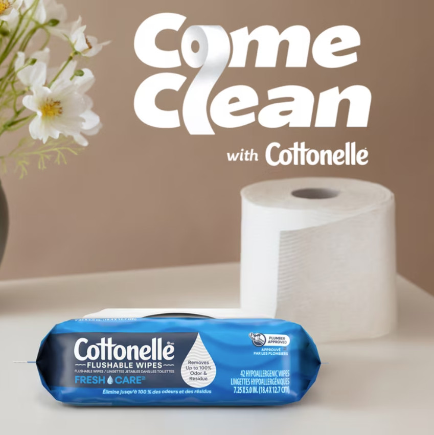 2 Pack Cottonelle Ultra Clean Toilet Paper, Strong Toilet Tissue, 36 Mega Rolls
