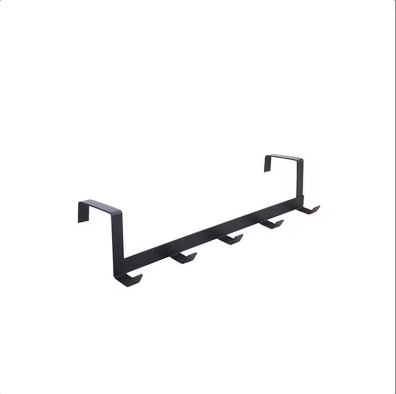 Heavy Duty Over Door Hook Rack 5 Hooks Adjustable Hanger for Coats Hats Towels