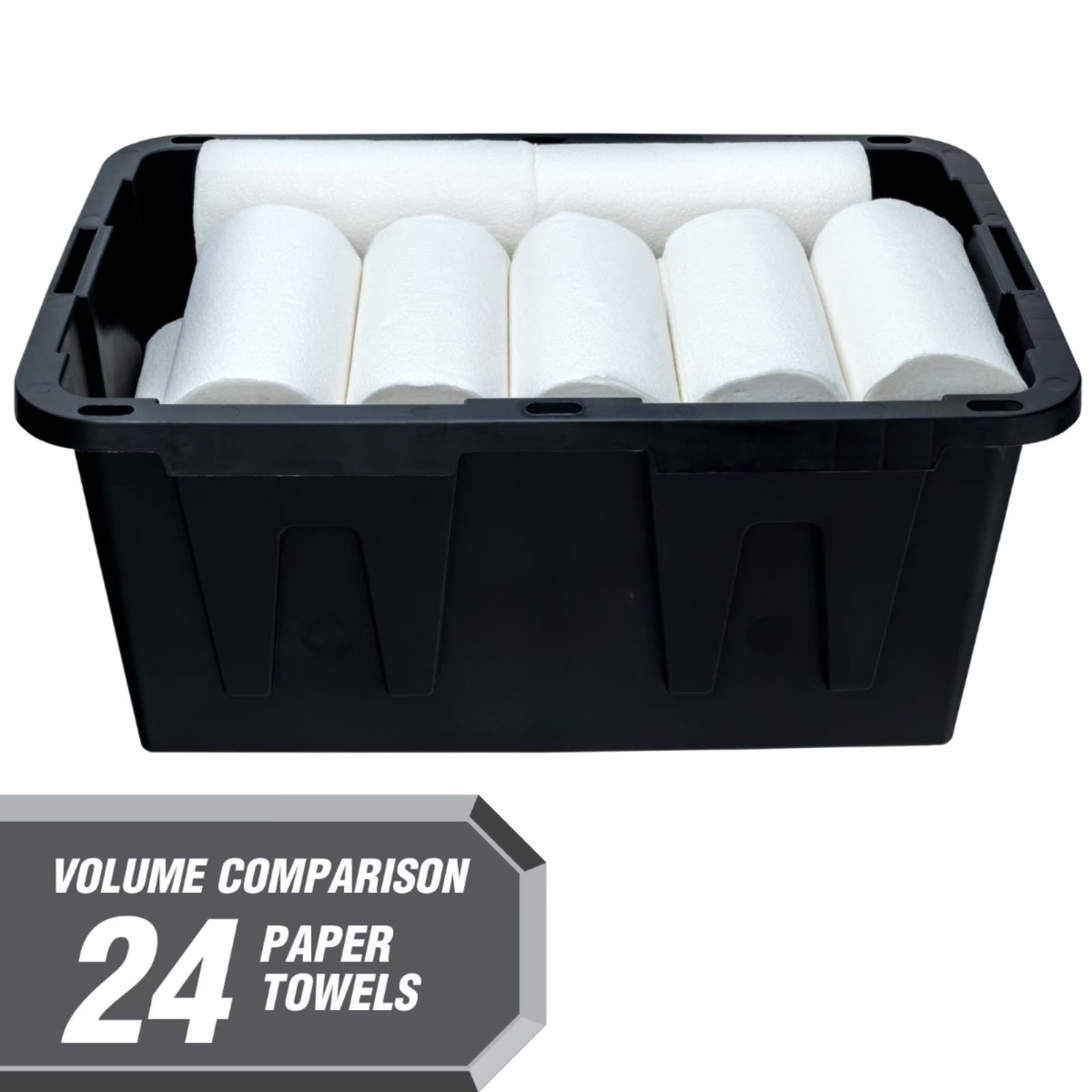 27 Gallon Heavy Duty Plastic Storage Bin with Lid, Black and Red, Pack of 4