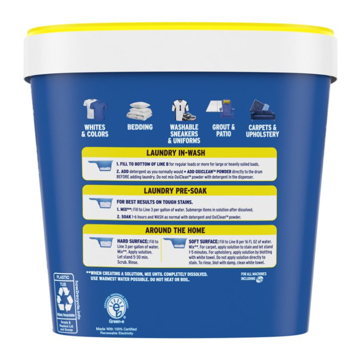 4 Pack OxiClean Versatile Stain Remover Powder, Around the Home&Laundry,5 lb Pk