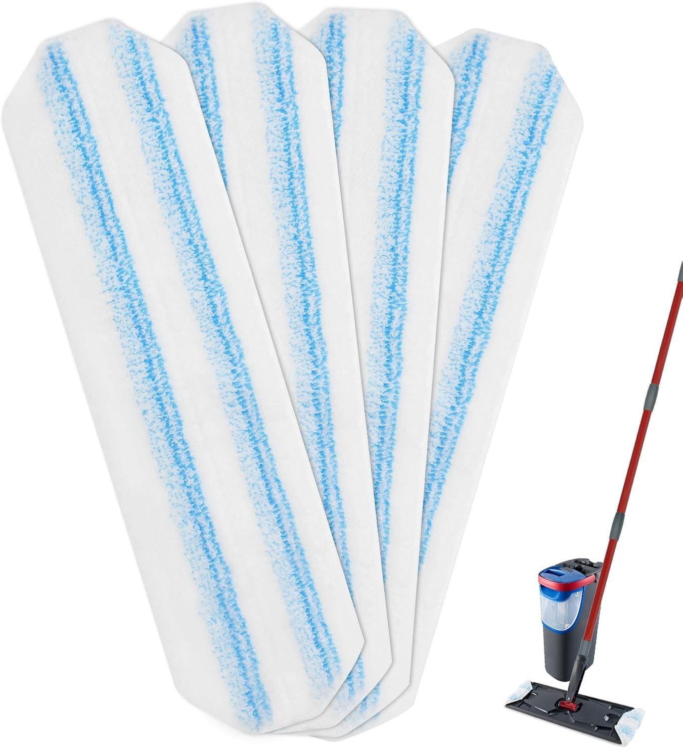 4 Pack Replacement Mop Pads for O-Cedar H2prO Flat Mop System Machine Washable