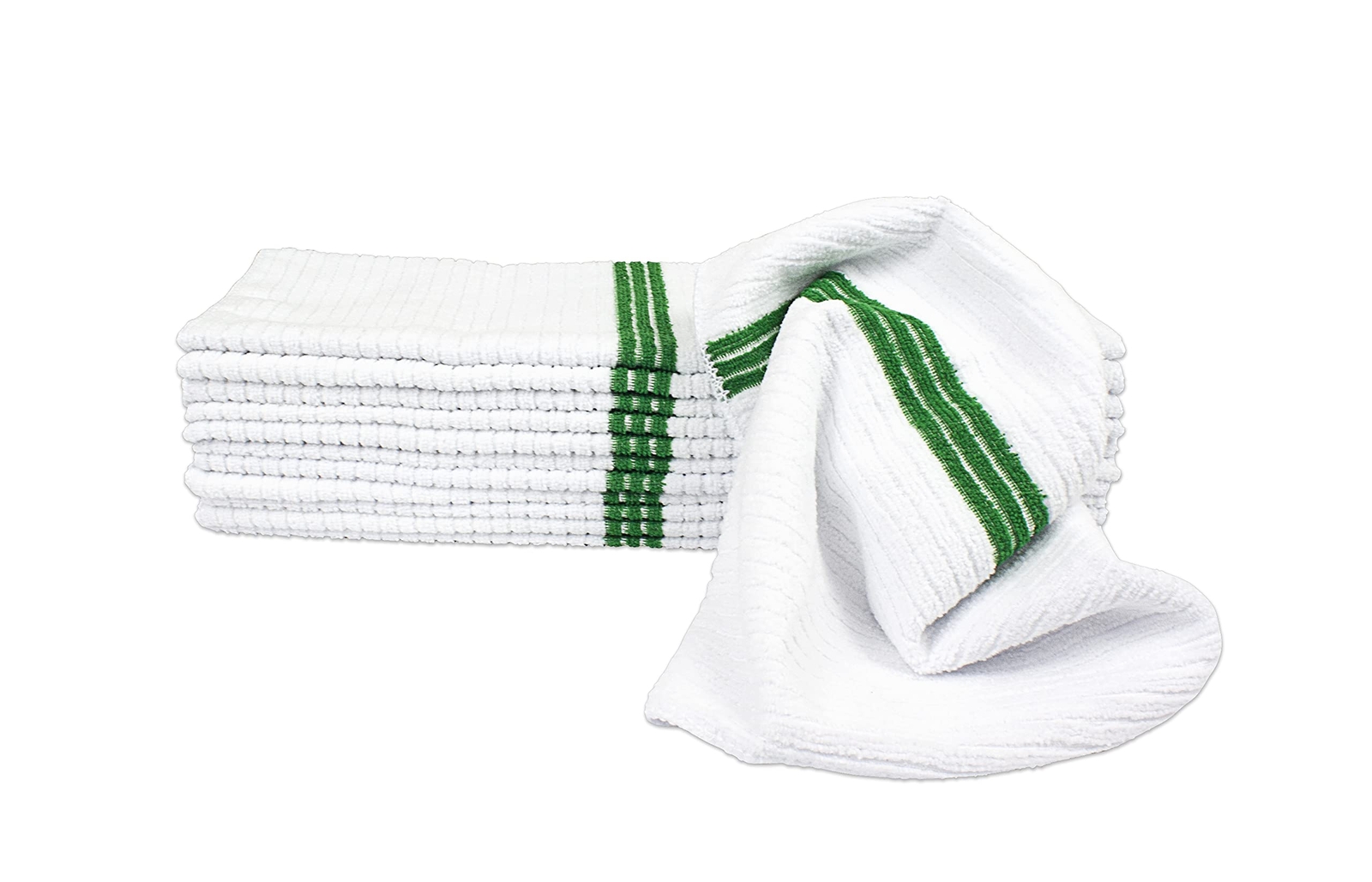 Ribbed Bar Mop Microfiber Towels With Stripes For Cleaning And Drying 14 By 18 I