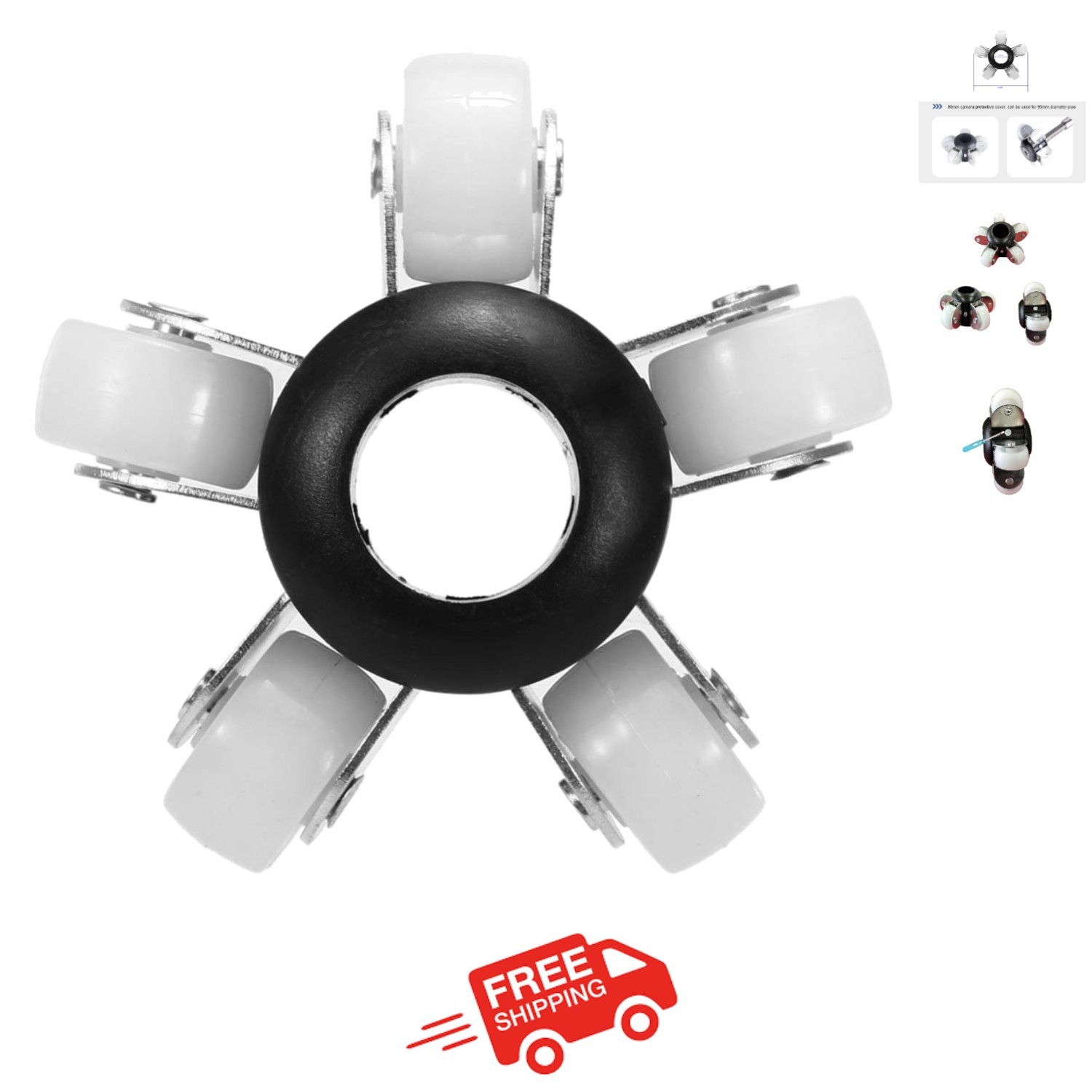0.9in/23mm Sewer Camera Head Wheel – Durable Waterproof Guide Replacement