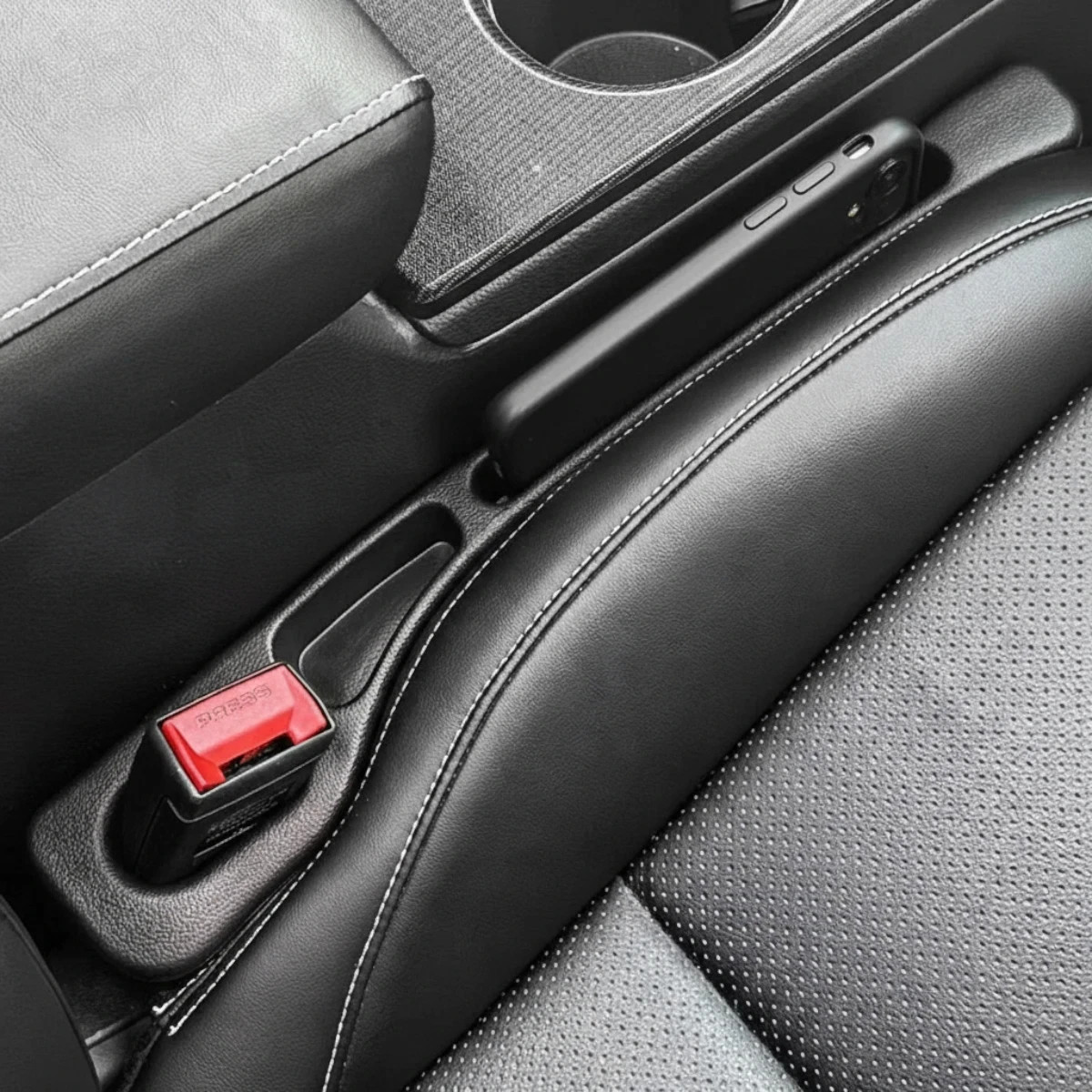 Car Seat Gap Filler Leather Multifunctional Accessories with Storage Organizer