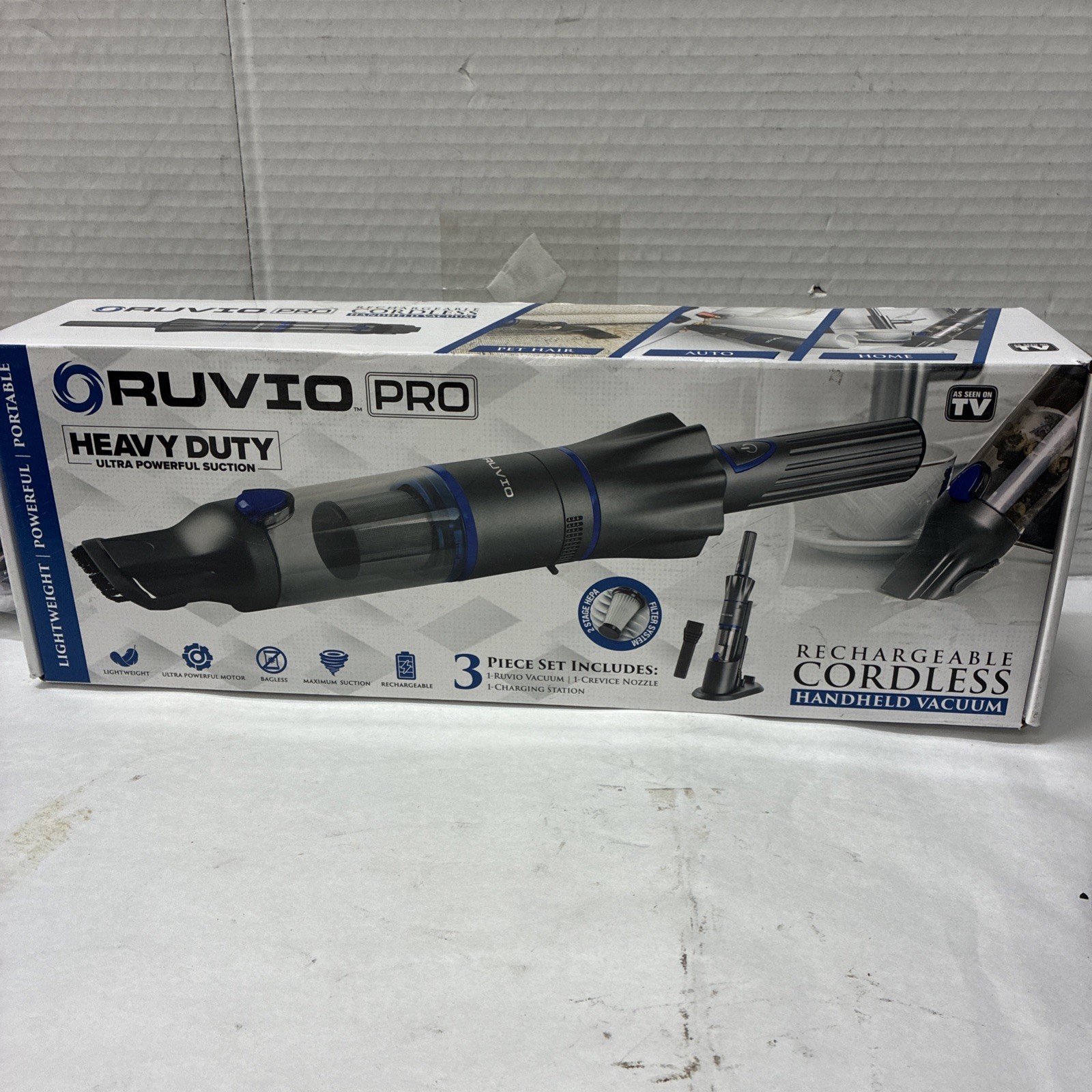 Ruvio Handheld Vacuum Cordless Bagless Rechargeable Hepa Filter W/ Accessory Kit