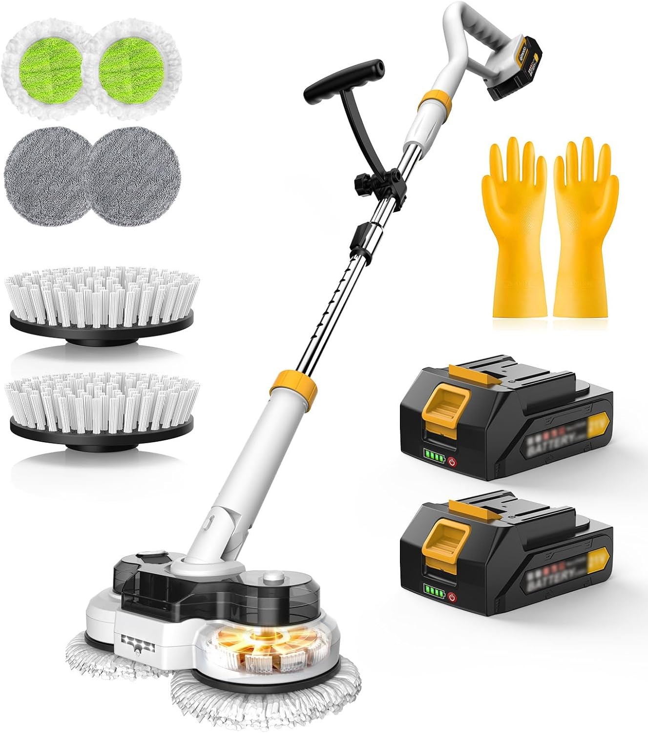 800RPM Cordless Electric Mop, 6000mAh Battery Electric Power Scrubber
