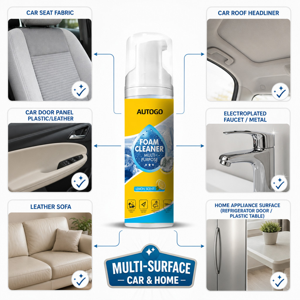 4-in-1 Multi-Enzyme Foam Cleaner, Deep Cleaning Spray for Car Kitchen Bathroom