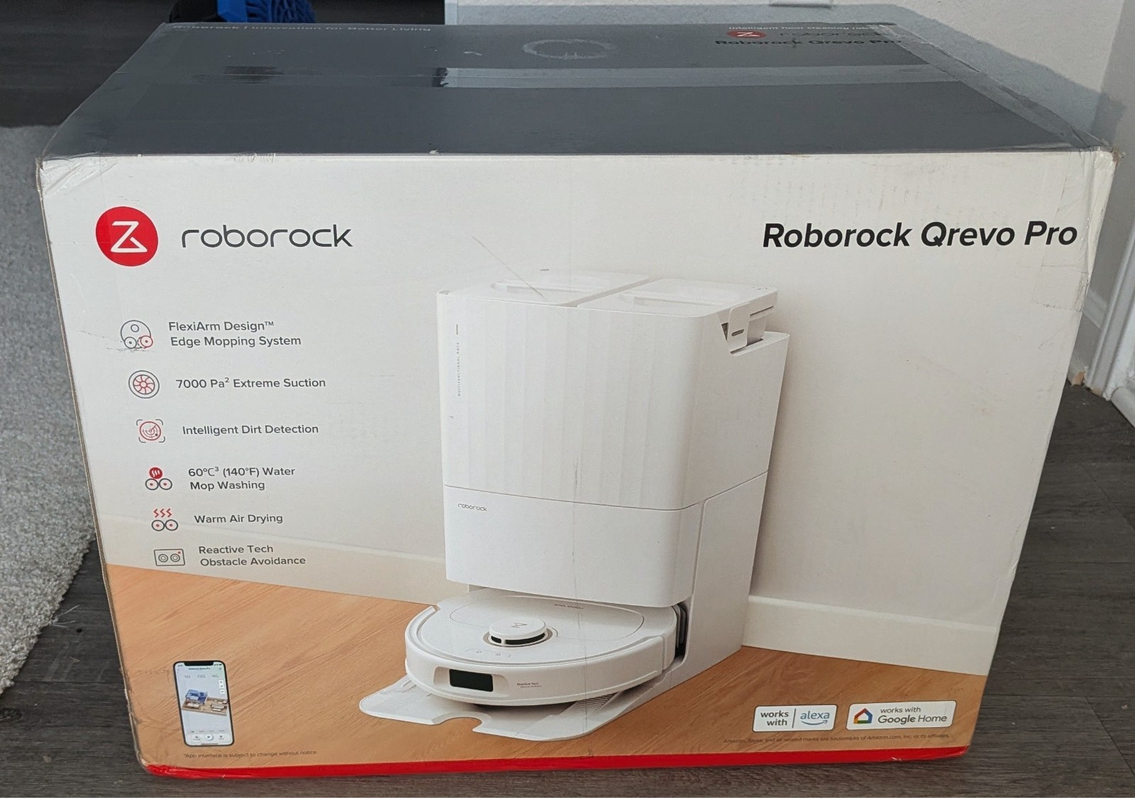 Roborock Qrevo Pro Wi-Fi Connected Robot Vacuum & Mop with FlexiArm Edge Mopping