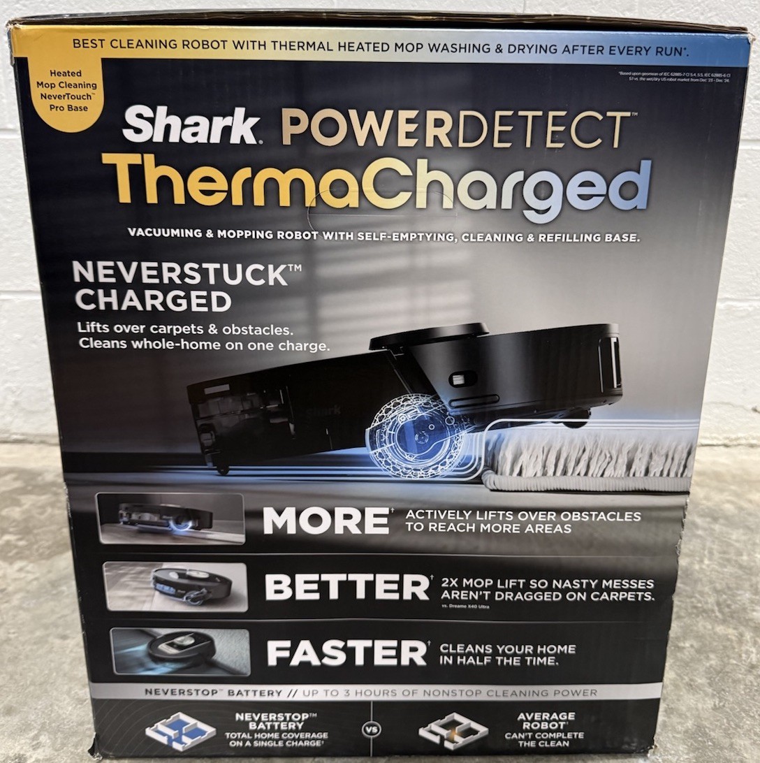 NEW! Shark PowerDetect ThermaCharged Robot Vacuum & Mop 2-in-1 NeverTouch Pro