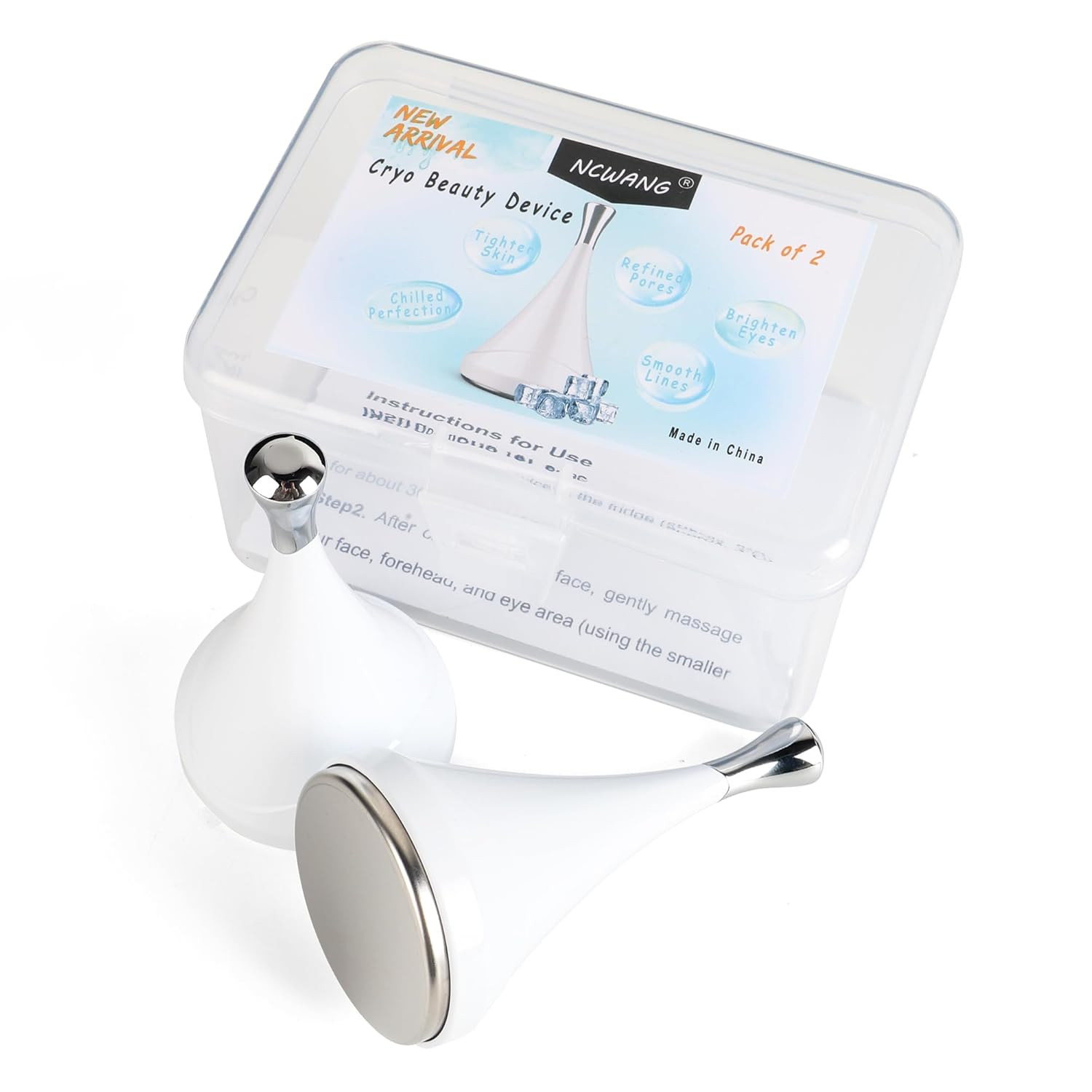 Ice Globes Facial Rollers for Face Eyes Neck Pack of 2 with Storage Box | Ice Co