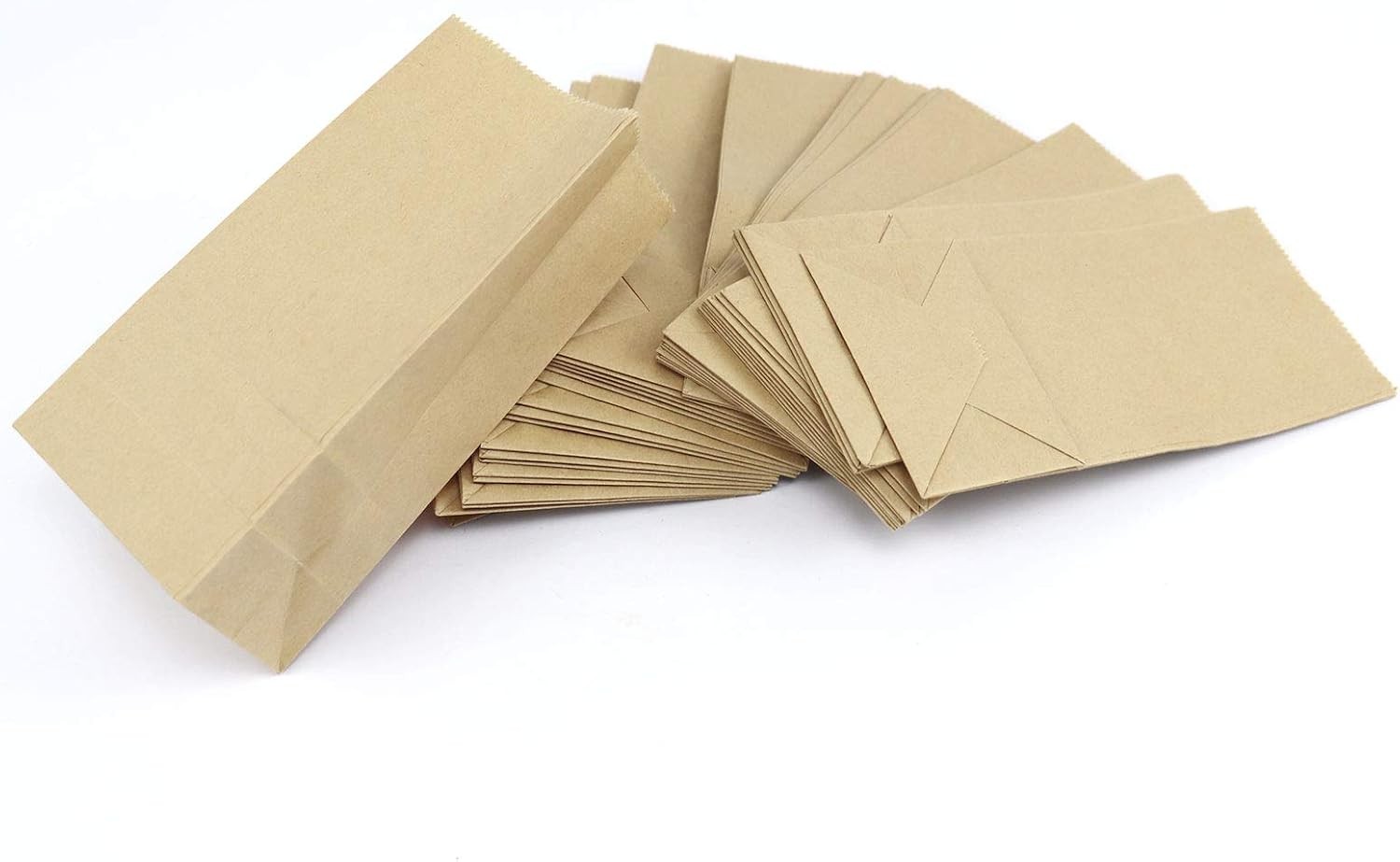 Mini Brown Paper Bags, 50pcs Small Kraft Paper Bag 1 LB 3.5×2.2×6.7” Baby Shower