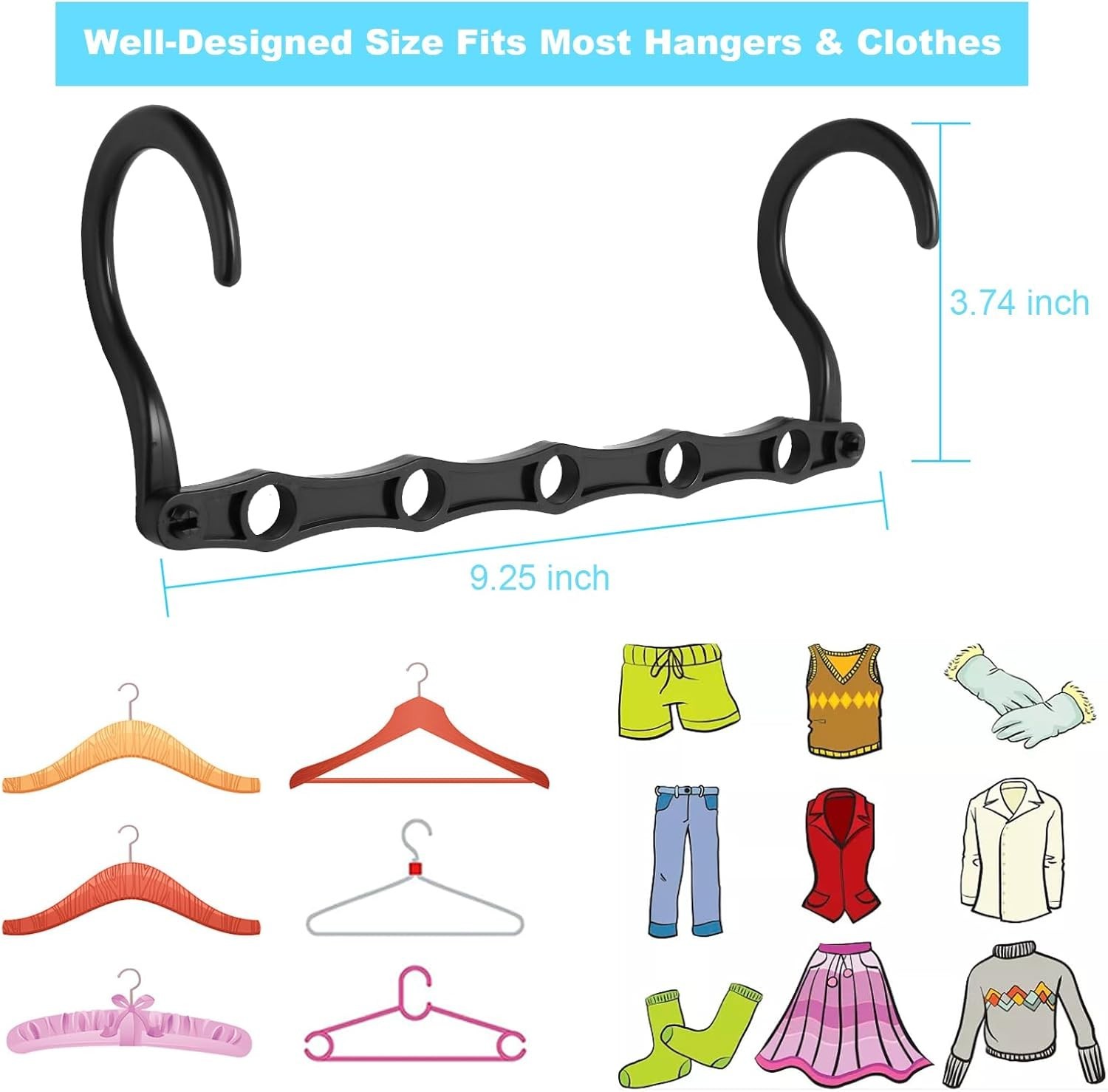 10 Pack Magic Hangers Space Saving Hangers Closet Space Saver Hanger Organizer