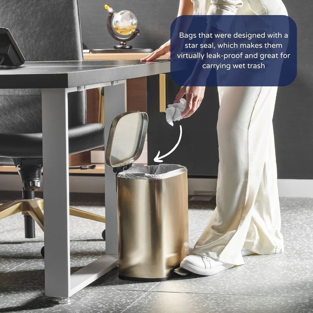 12-16 Gallon Trash Bags │ 1.0 Mil │ Clear Tall Garbage Can Liners │ 24″ X 31″ (2