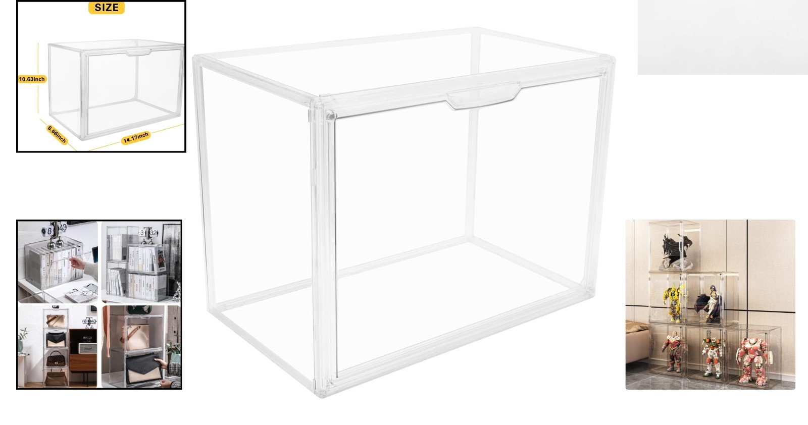 Clear Acrylic Storage Box with Lift-Off Lid – Perfect for Shoes & Collectibles