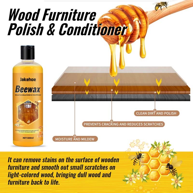 Beeswax Wood Furniture Polish Conditioner All-in-One 2026 Cleaner Restorer 100ml