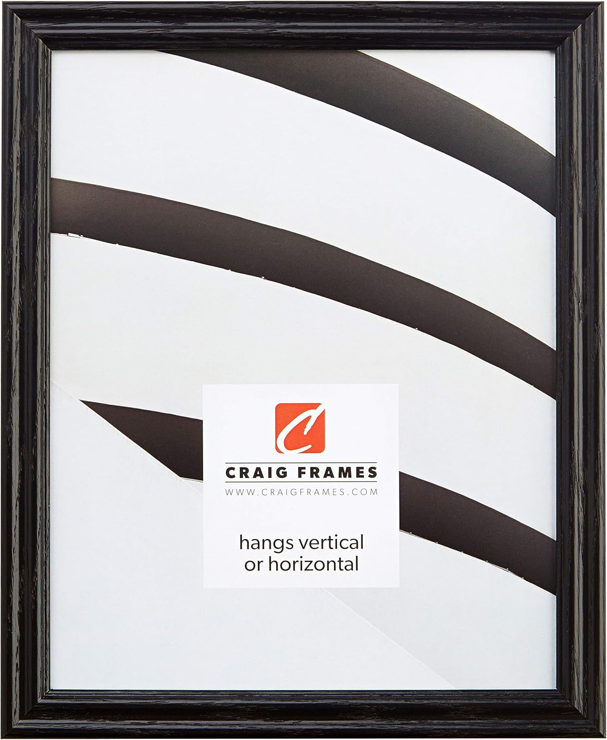Black Wood Grain 19×30-Inch Picture Frame, 0.75-Inch Wide, Stylish Design