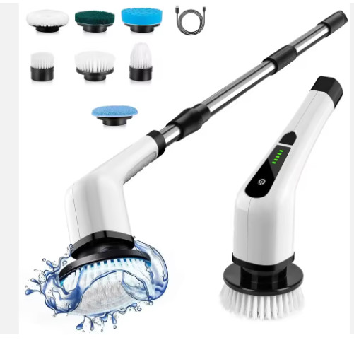 9 in 1 Electric Spin Scrubber Cordless Cleaning Brush Kitchen Bathroom Car USB