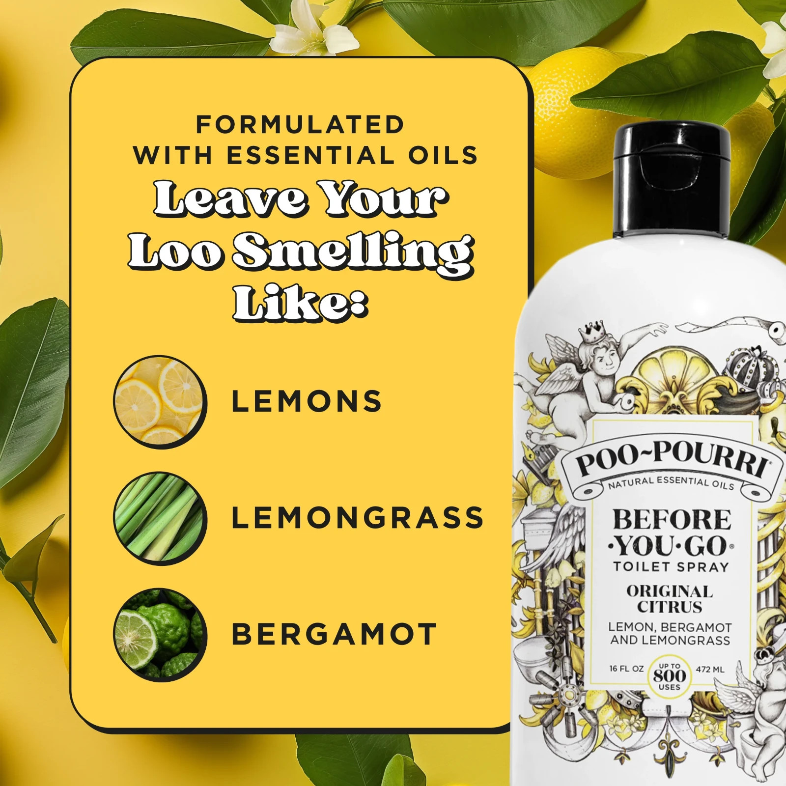 Poo-Pourri Before-You-Go Toilet Spray Original Citrus Refill Bottle 16 fl oz
