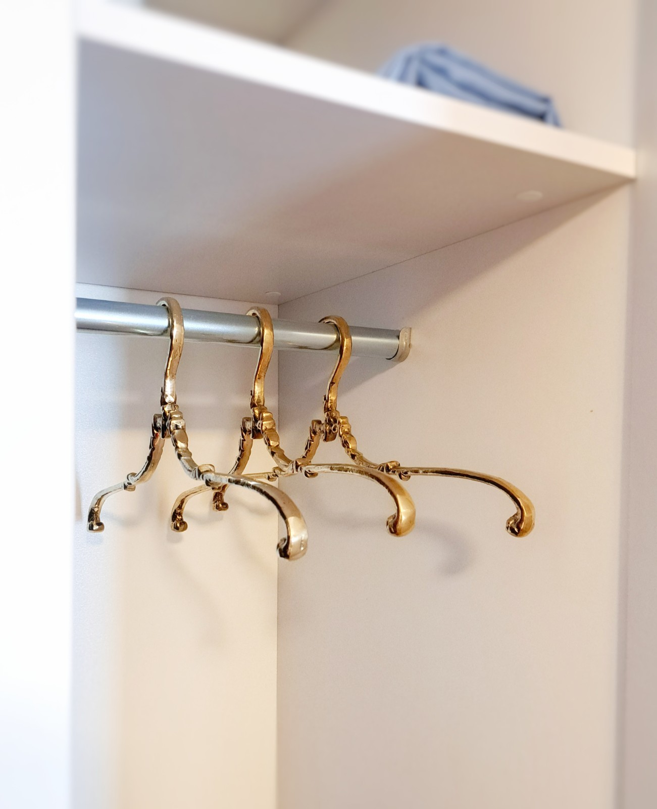 Solid Brass Clothes Hanger 42cm, Vintage Style Gold Garment Hanger
