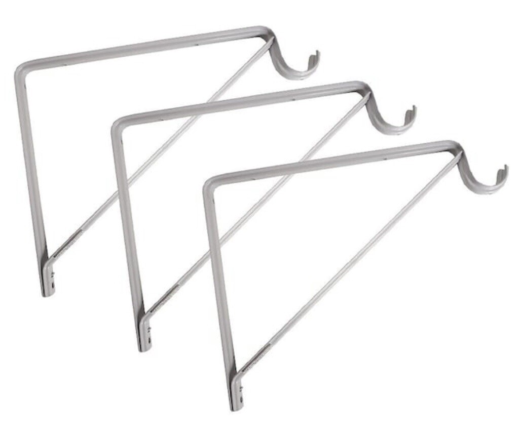 3-Pack White Steel Shelf Rod Bracket 13-in x 9.5-in Design House