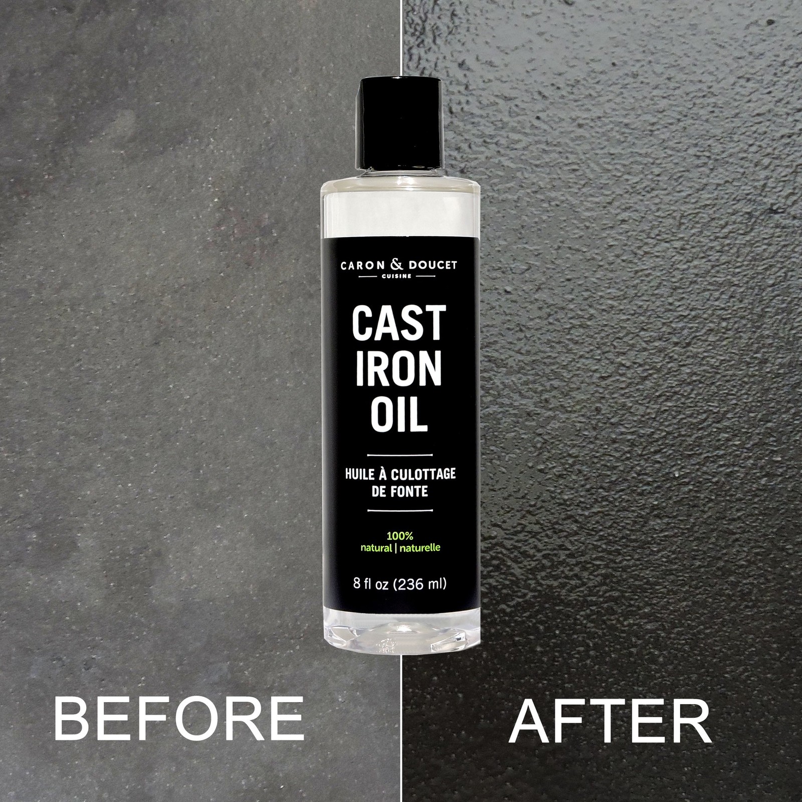 CARON & DOUCET – Cast Iron Seasoning & Cleaning 8 Fl Oz (Pack of 1), Clear