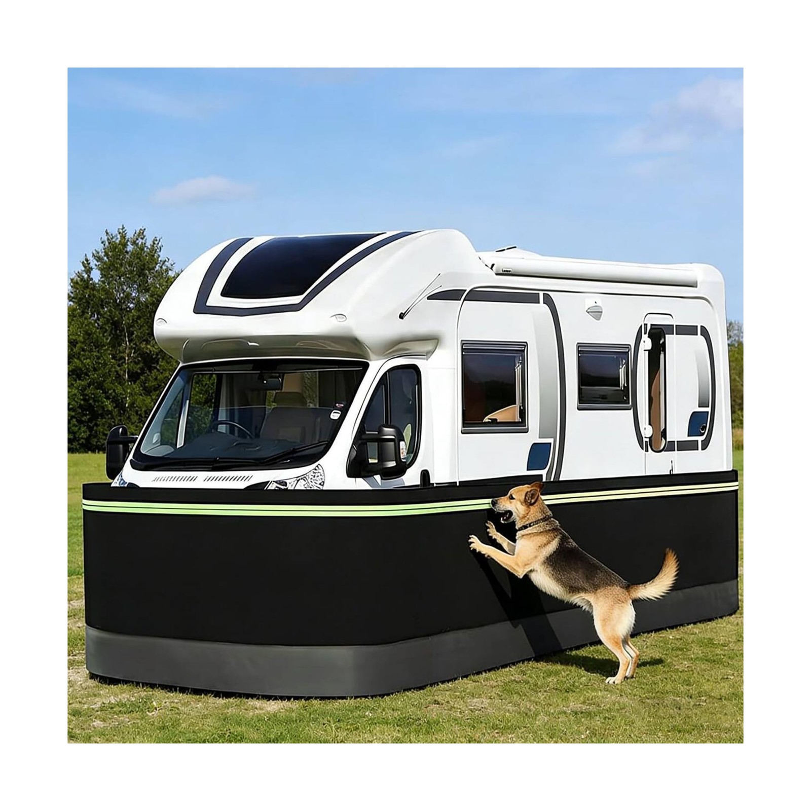 RV Skirting with Combination Lock, 85ft Lx2.6ft H Travel Wheel Skirt, Heavy D…