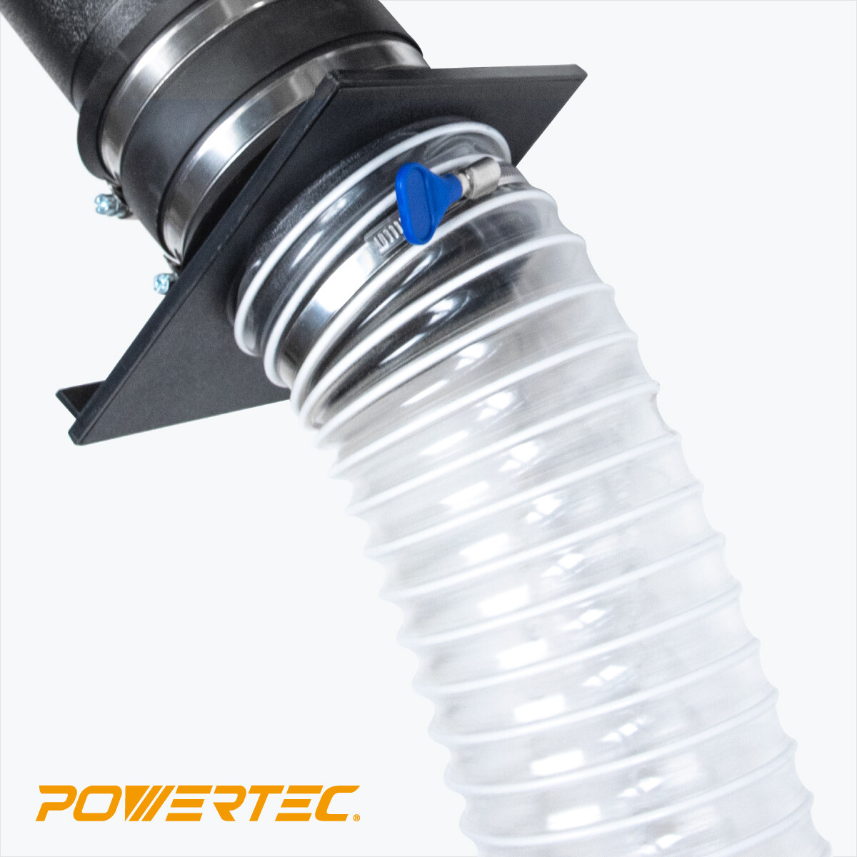 POWERTEC Flexible PVC Dust Collection Hose 4 in x 10 ft, Clear Vue (70111)
