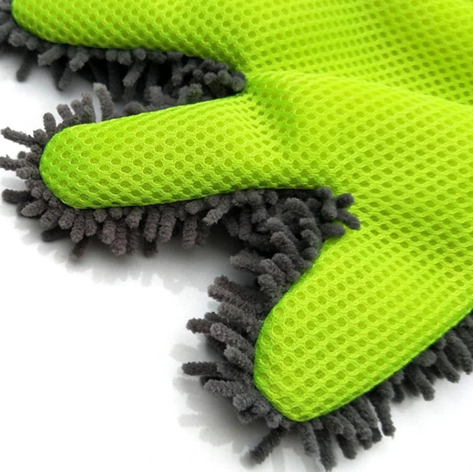 1 pc Soft Microfiber Car Wash Glove – Full-Finger Chenille Cleaning Mitt