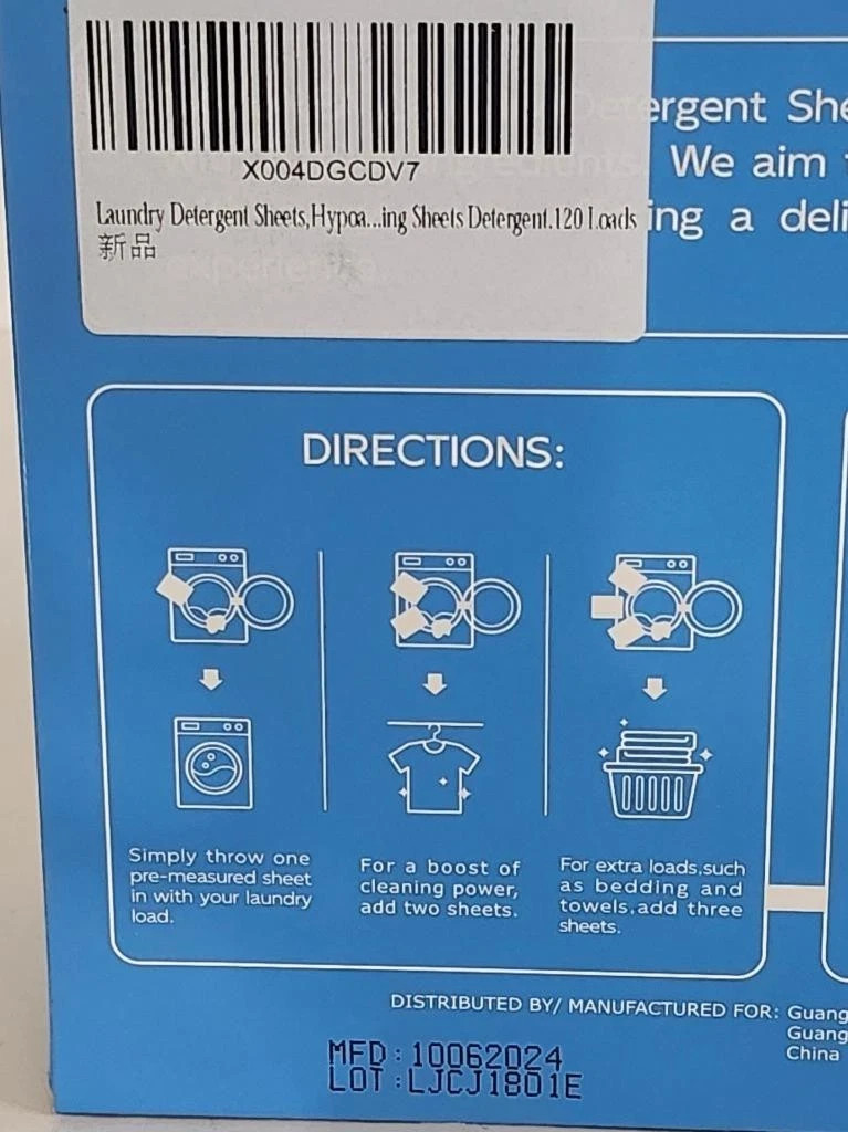 Laundry Detergent Sheets Fragrance Free 120 Loads
