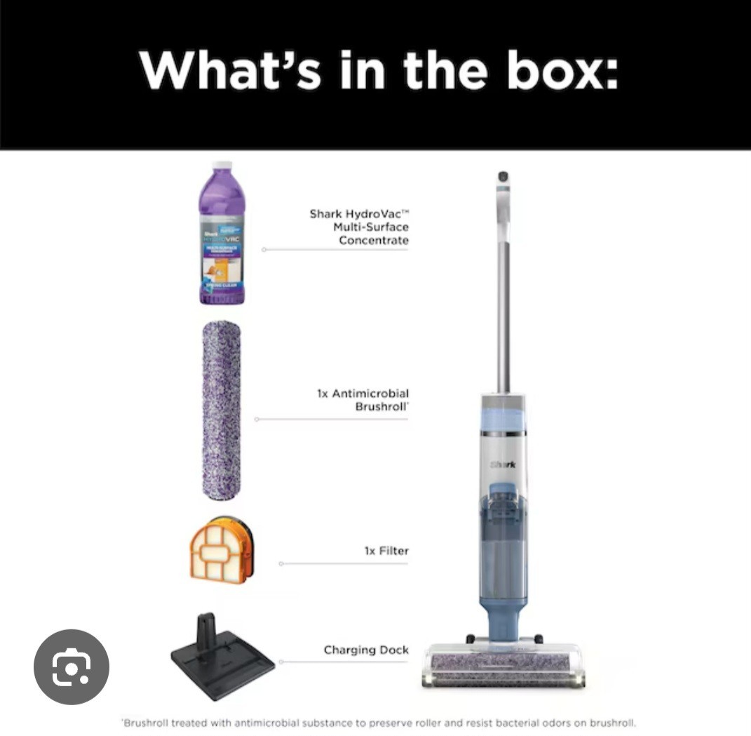 Shark HydroVac 3-in-1 Vacuum Mop – Pure Water (WD201) New In Box