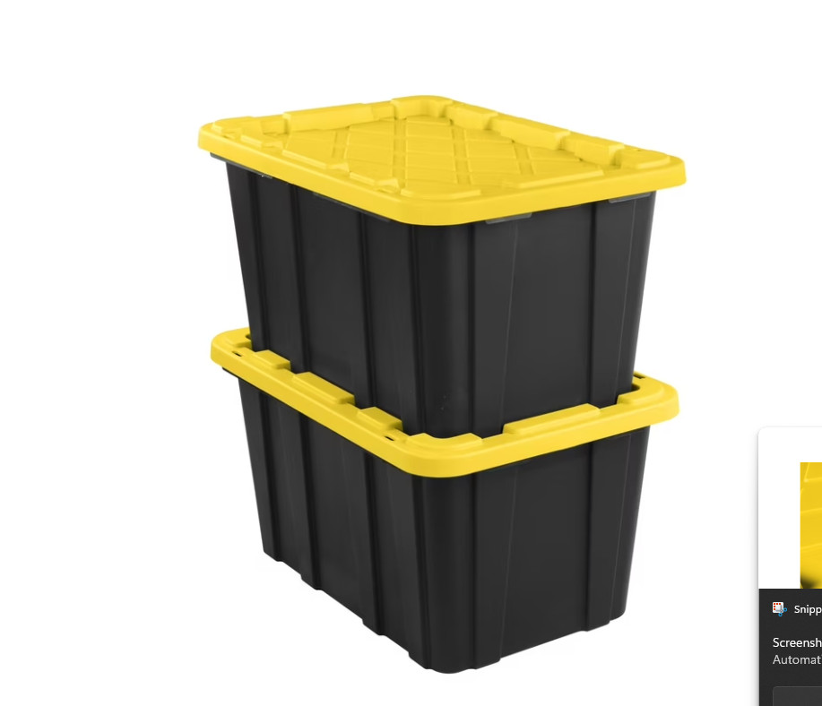 6 PACK Sterilite Large Storage Bin, 27 Gallon Durable Plastic Storage Tote