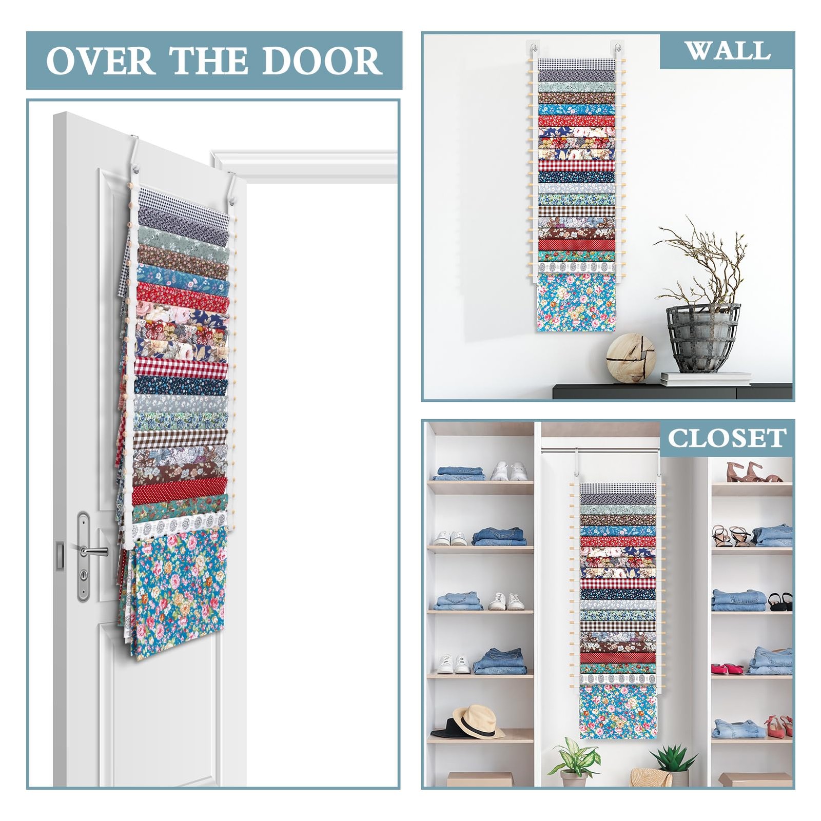 Anglechic 20-Shelf Hanging Wall Fabric 13.8 Inch, As Shown in the Picture