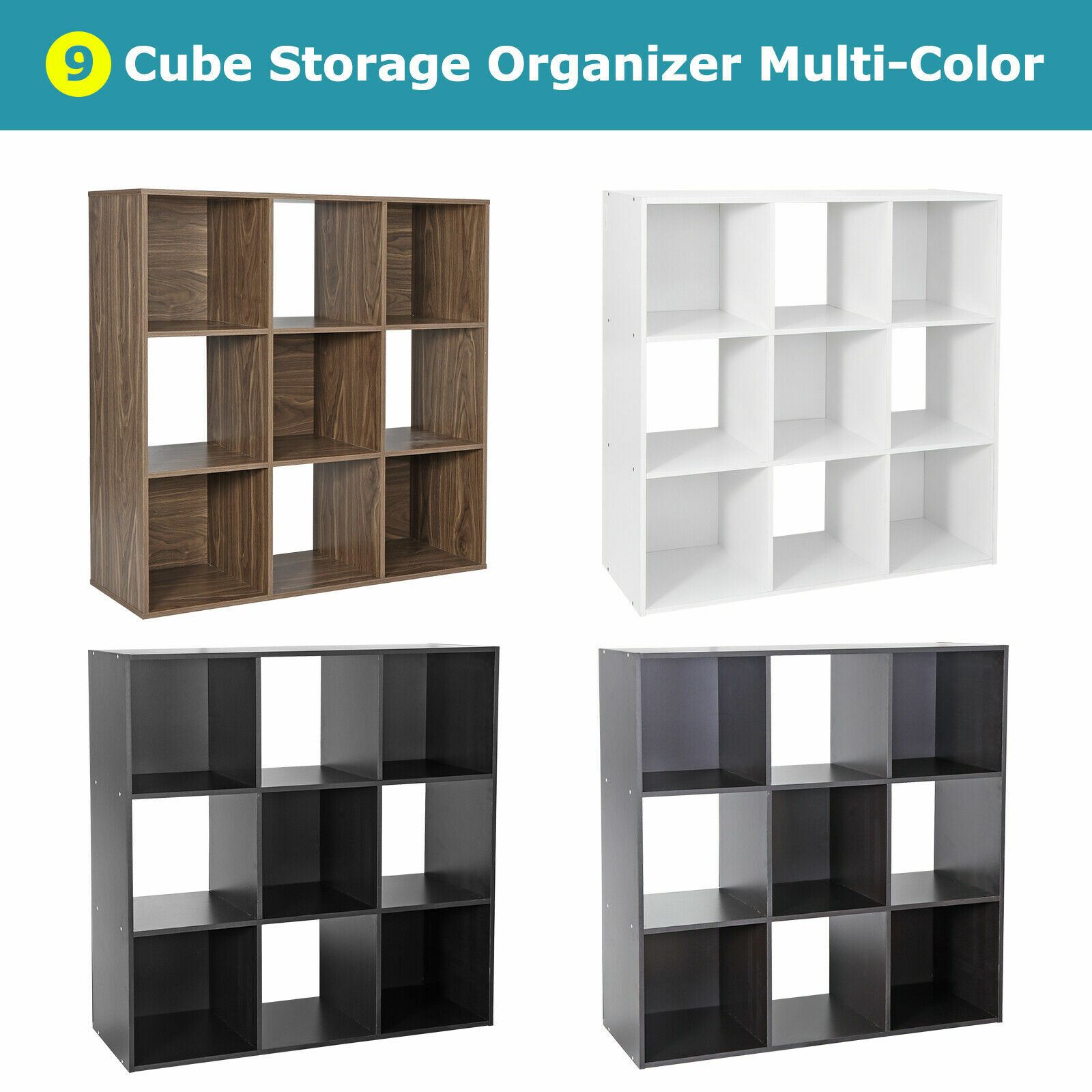 Cube Storage Organizer 9 Cube Shelves Units for Bedroom Living Room Multi-Color