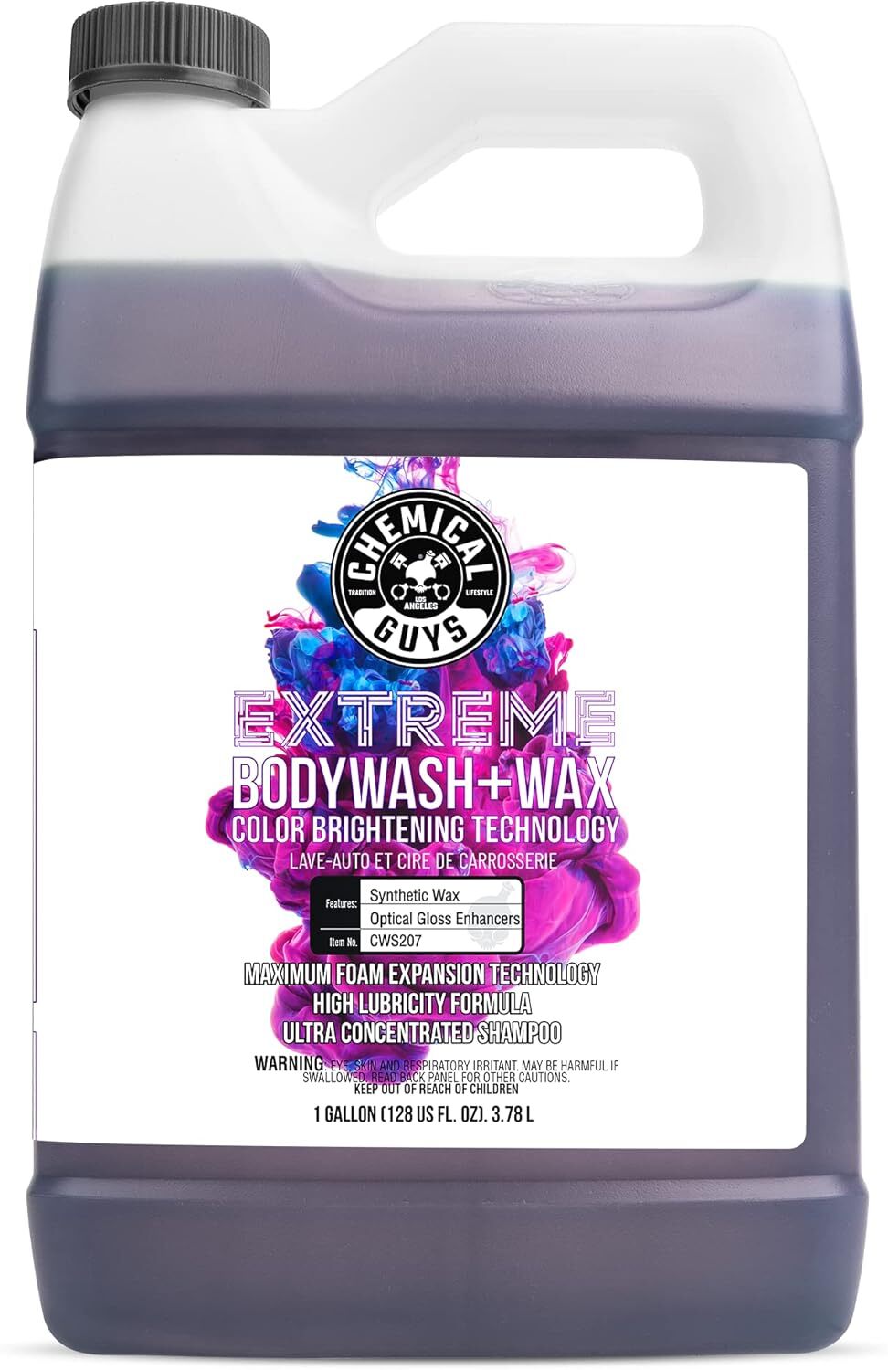 Chemical Guys Extreme Bodywash+Wax Foaming Car Wash Soap For Trucks,RVs,1 Gallon