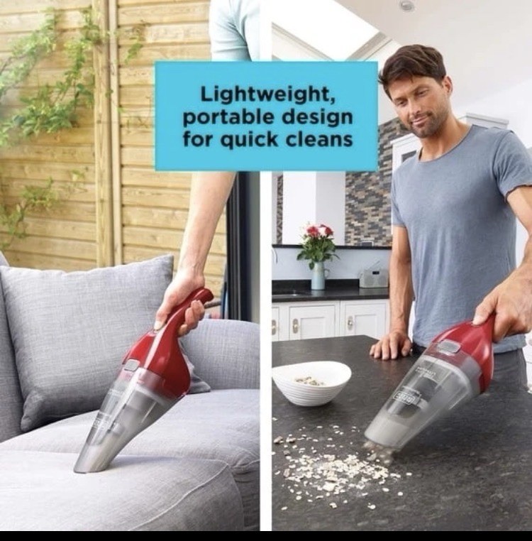BLACK+DECKER Cordless Dustbuster Handheld Vacuum for Car and Pet Hair, Red