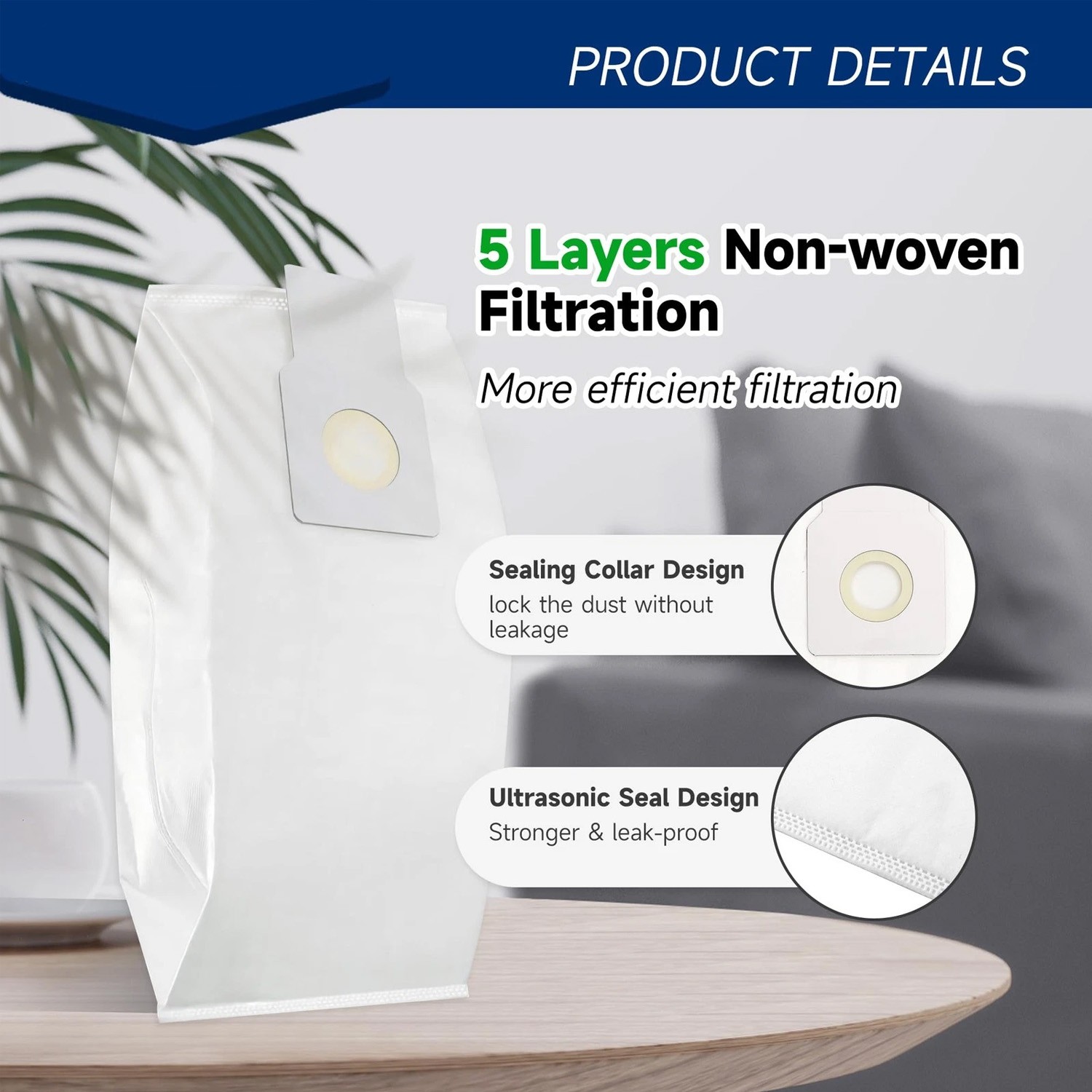 6 Pack 53294 Type O HEPA Vacuum Bags for Kenmore Elite Upright Bagged Vacuum
