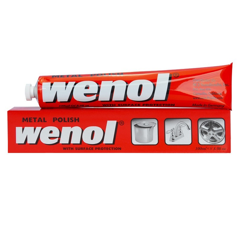 Metal Cleaner Polish with Surface Protection by Wenol, 3.98 Fl. Oz. Tube [Red]
