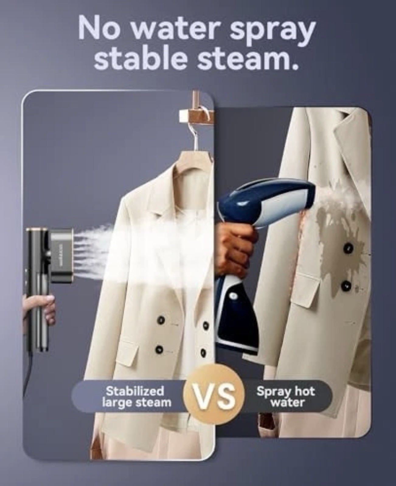 Jack & Rose Portable Clothes Steamer/Iron Dual Volt, Travel 2-in-1