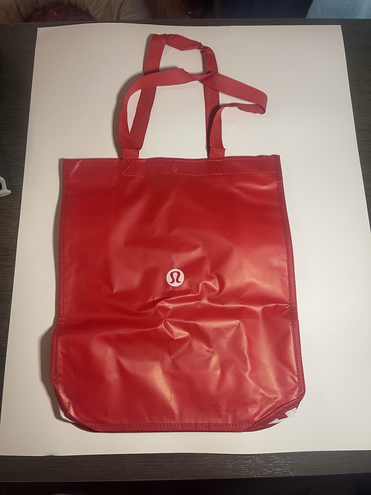LULULEMON LARGE REUSABLE SHOPPING TOTE BAG 16″ x 14″x 6″ RED