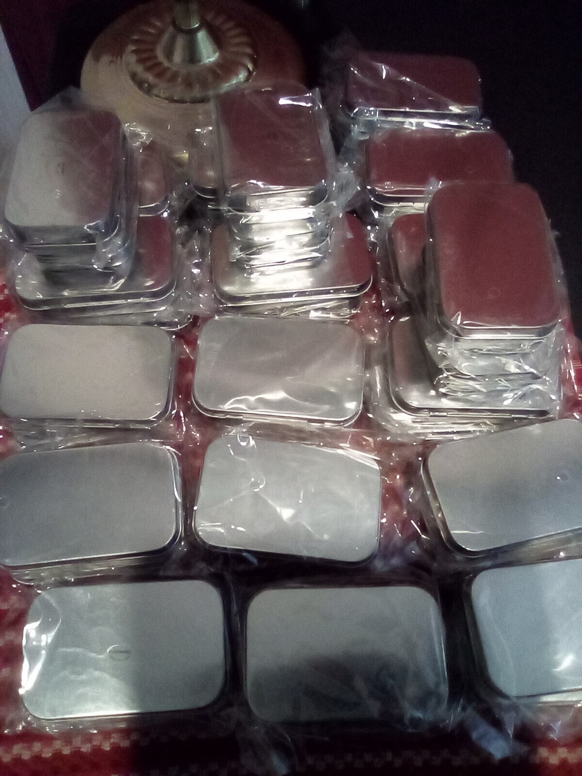 Metal Rectangular Empty Silver Hinged Tin Box Containers 3.75 x 2.45 x 0.8 “