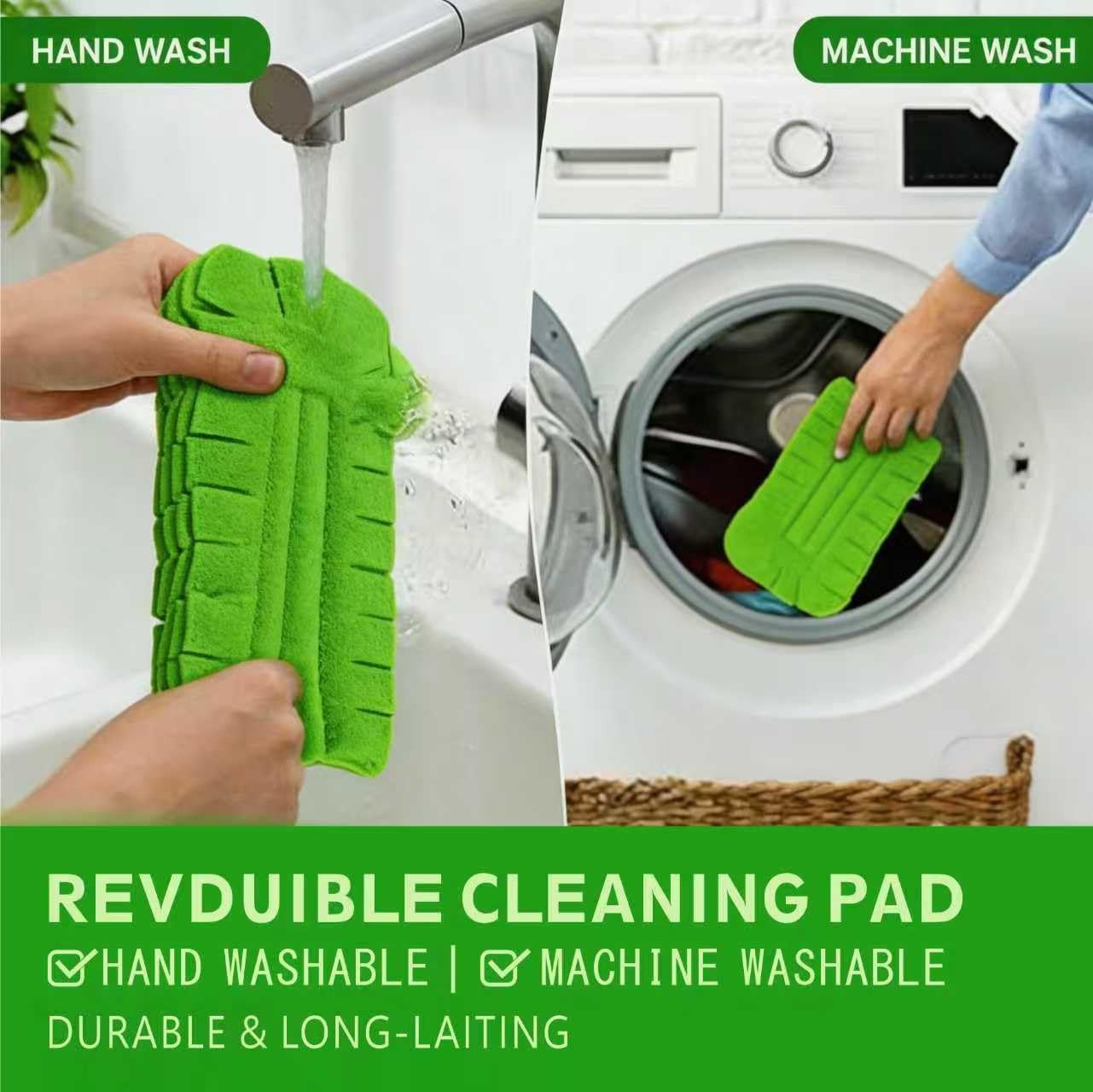 5 PCS Reusable Fleece Duster Refills, Washable Pads with Handle for Swiffer