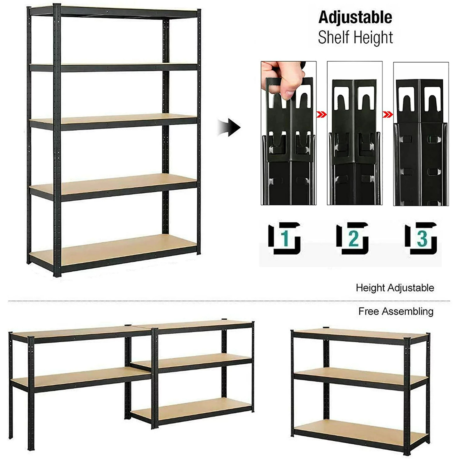 Storage Rack 27″W x 59″H x 12″D 5-Tier Shelf Steel Freestanding Garage Shelving